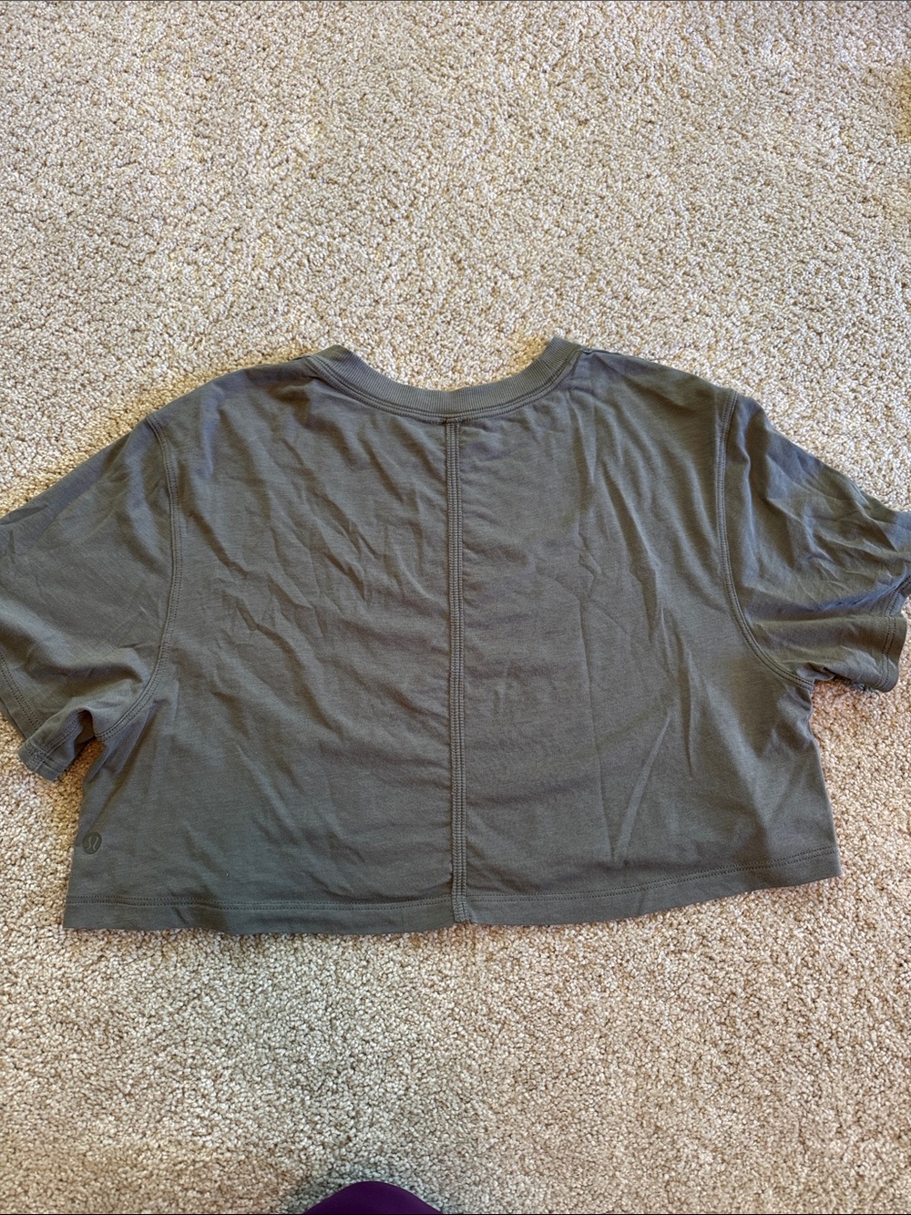 LULULEMON Green Cropped Cates Tee Tshirt 4/Xs - Picture 3 of 4
